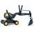 Tylny widok rollyDigger Rolly Toys — podwozie z kołami i elementy obrotowego jeździka, przeznaczone do zabawy na zewnątrz