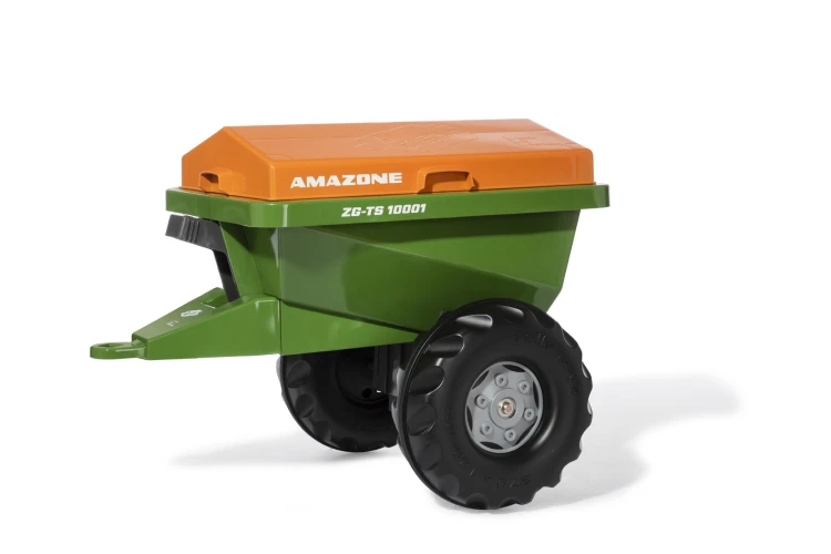 Siewnik Przyczepa Rolly Toys rollyStreumax AMAZONE — frontalny widok z widocznym mechanizmem zaczepu.