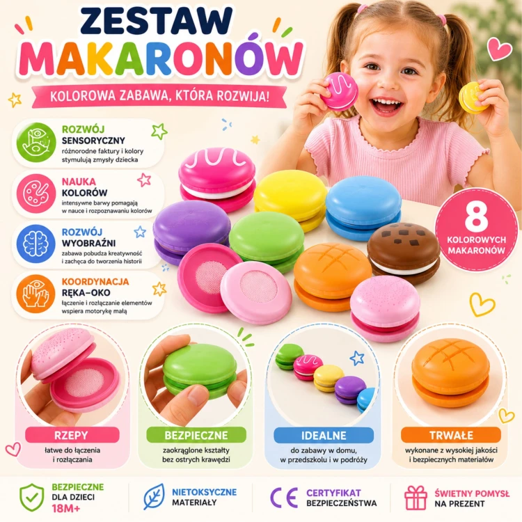 Detal krawędzi jednego ciasteczka VIGA — faktura drewna i malowanie pastelowych warstw farby