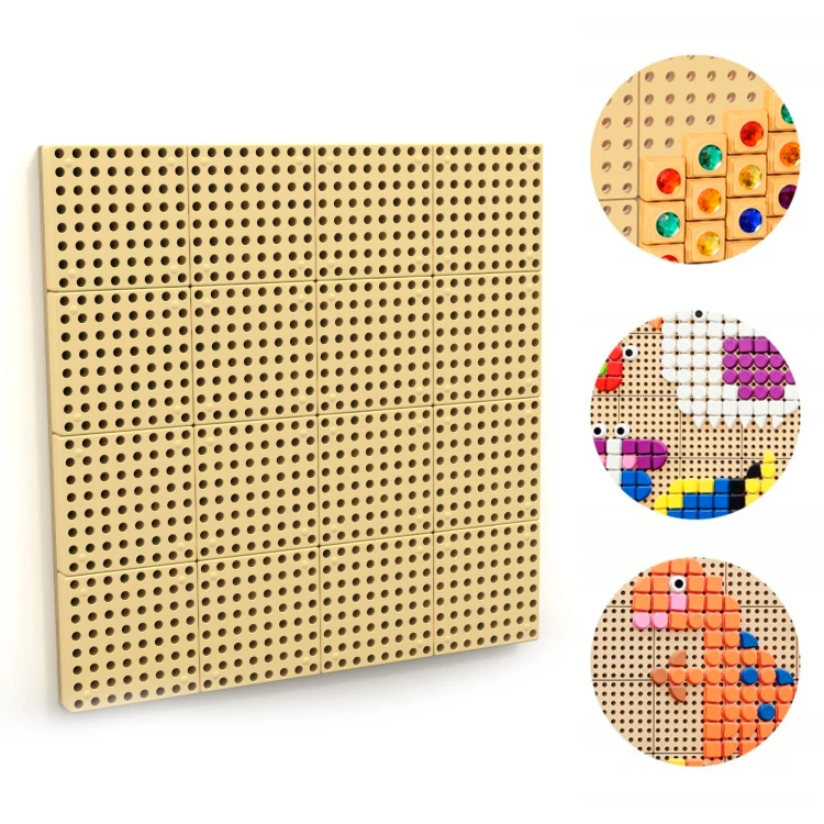 Panel ścienny Tablica Naukowa MASTERKIDZ 80 x 80 cm — front z kolorowymi modułami edukacyjnymi STEM