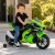 Detal kierownicy motocyklu INJUSA Kawasaki Ninja ZX R10 — manetki, lusterko i tablica przyrządów z bliska