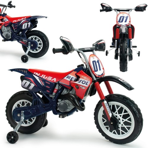 INJUSA Motor Elektryczny Repsol 6V — czerwony pojazd dziecięcy z szeroką kierownicą i realistycznym designem
