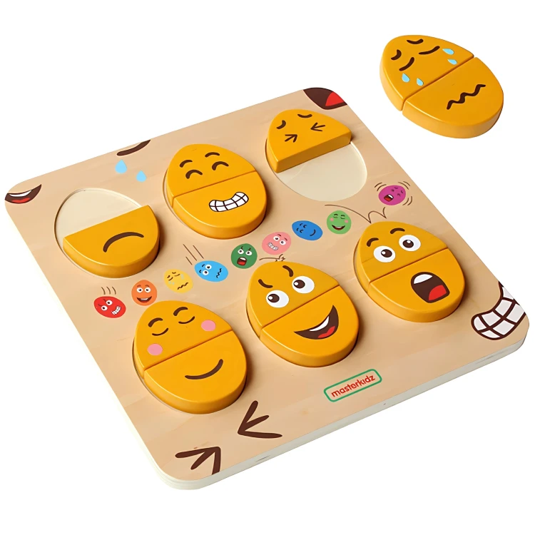 Zbliżenie na malowane wyrazy twarzy na jajkach - kolory i faktura w detalu Tablica do Nauki Emocji 55