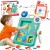 WOOPIE Dwustronna Tablica do Rysowania Gra Tetris 2w1 48 — front z kolorowymi klockami i markerami