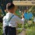 Widok z góry na powierzchnię malarską dwustronnej tablicy CLASSIC WORLD EDU 91 z wyraźnie rozłożonym polem pracy