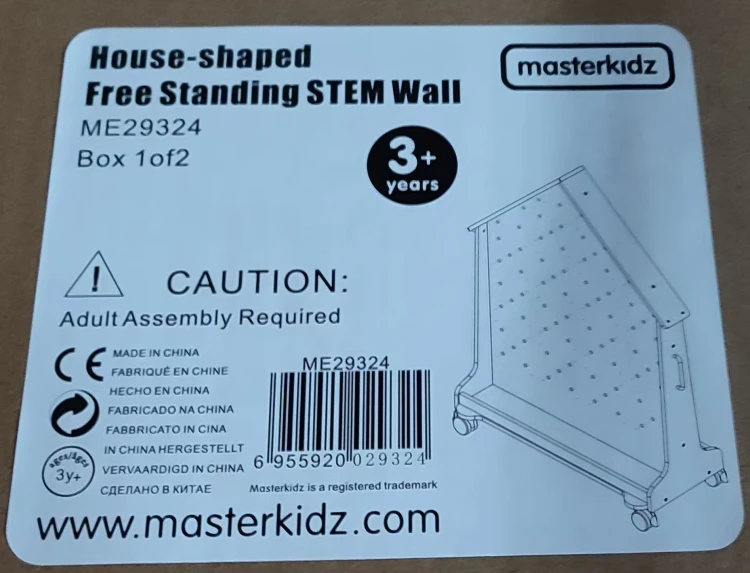 Tył tablicy MASTERKIDZ — widoczne mocowania i konstrukcja ułatwiająca postawienie wolnostojącej tablicy