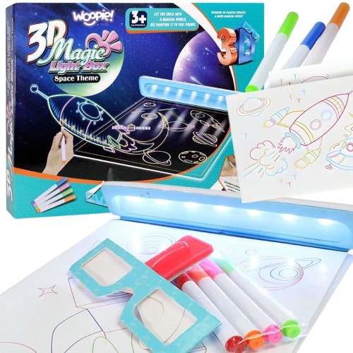 WOOPIE Magiczna Tablica 3D z podświetleniem LED do rysowania — frontowy widok całej powierzchni aktywnej