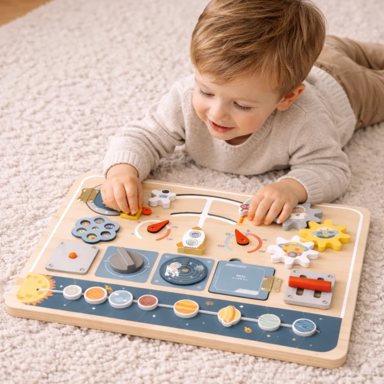 Panel statku kosmicznego z ilustracją astronauty na tablicy Montessori TOOKY TOY 51