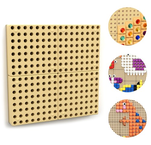 MASTERKIDZ Panel Ścienny Tablica Naukowa 40 x 40 cm — front z kolorowymi modułami edukacyjnymi STEM