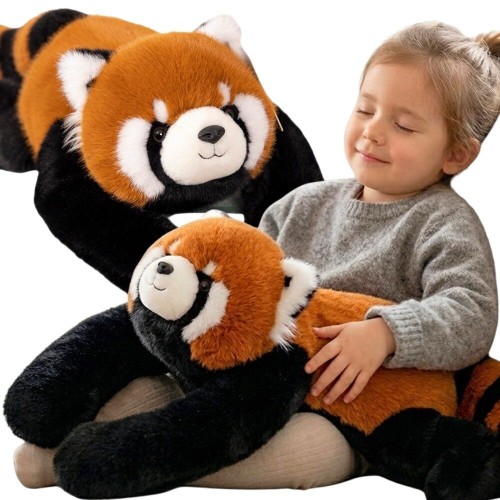 Frontowy widok ciężkomisia Panda Woopie prezentujący proporcje i detal pluszowej powierzchni o wysokości 65 cm