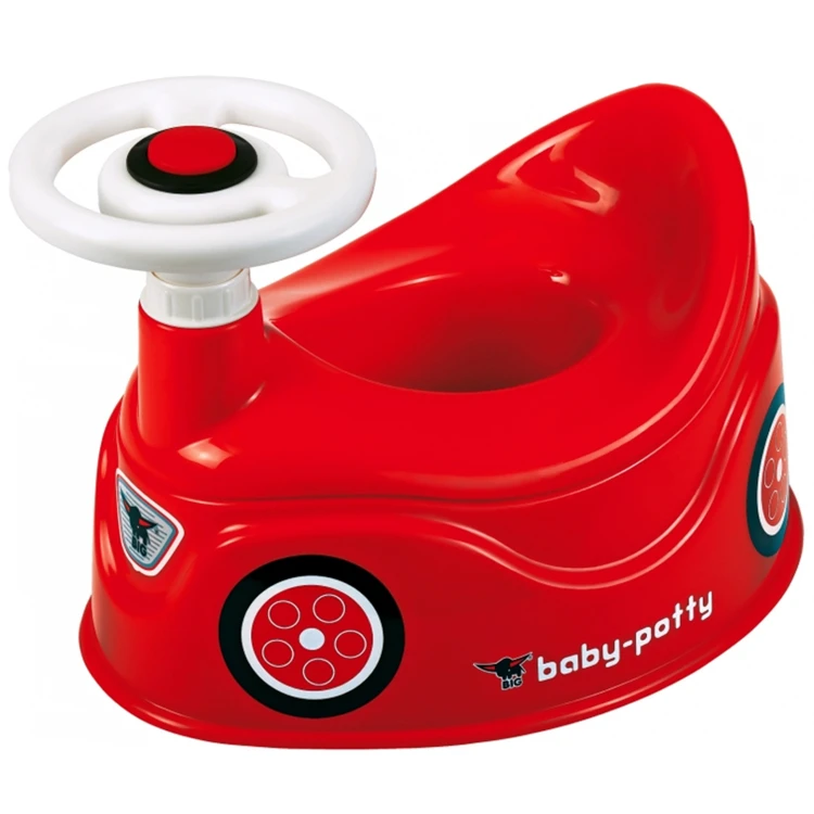 Maluch korzystający z nocnika New Bobby Car — ujęcie pokazujące rozmiar, ergonomię siedziska i wygodę użycia