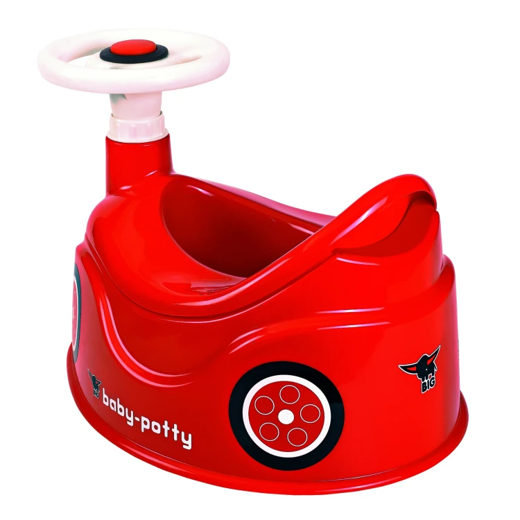 Nocnik New Bobby Car widoczny z przodu — kolorowy grill, imitacja reflektorów i ergonomiczna kierownica