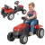 Traktor na pedały WOOPIE Farmer GoTrac - widok 3/4 z przodu, pokazane ciche koła i kierownica