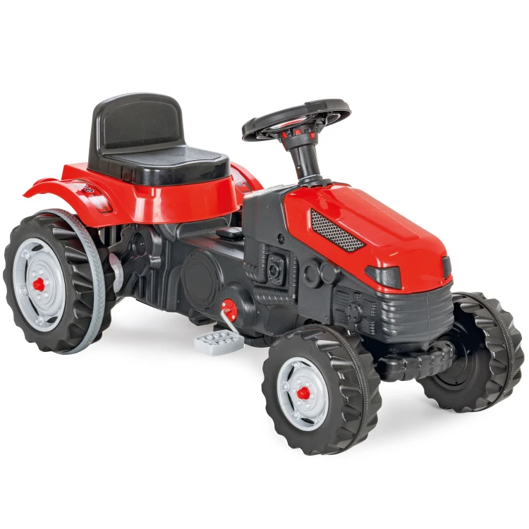 Widok z góry traktor WOOPIE Farmer GoTrac - rozmieszczenie pedałów, kierownicy i przestrzeni roboczej