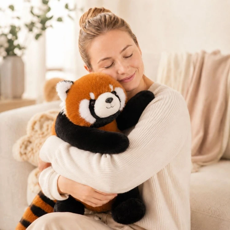 Zbliżenie na fakturę materiału pluszaka Woopie Ciężkomiś Panda, podkreślające przyjemny w dotyku materiał