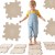 WOOPIE Mata Sensoryczna Ortopedyczna Puzzle 16 el. w kolorze beżowym — widok z góry pokazujący całą matę