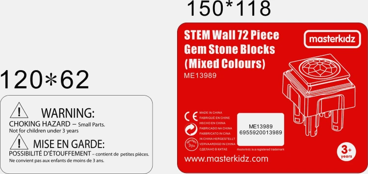 Zestaw diamencików MASTERKIDZ rozłożony kolorystycznie — kontrastujące barwy ułatwiają sortowanie i zabawę
