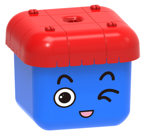 Kolorowe elementy zestawu klocków konstrukcyjnych Molyka Blue Box 158 elementów