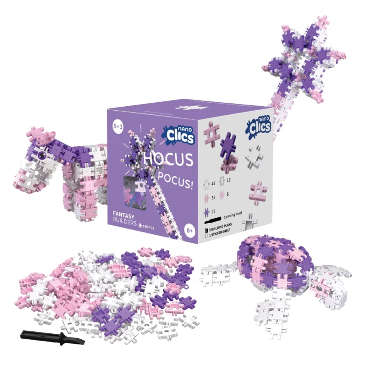 Zestaw klocków Nano Clics Fantastyczni Konstruktorzy 125 el. marki Clics &amp; Nano Clics z kolorowymi elementami