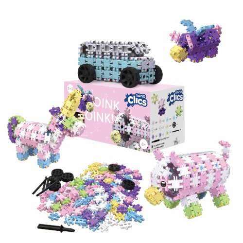 Klocki Nano Clics Fantastyczni Konstruktorzy 250 elementów - widok zestawu fantasy Clics &amp; Nano Clics