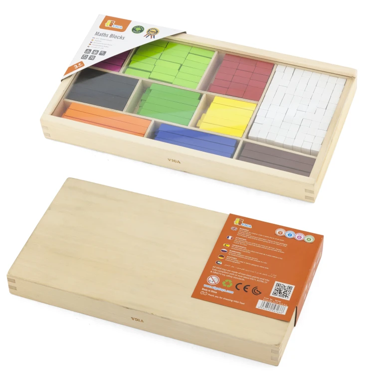 Zbliżenie na krawędzie i malowanie patyczków Cuisenaire'a — intensywne kolory i naturalna faktura drewna