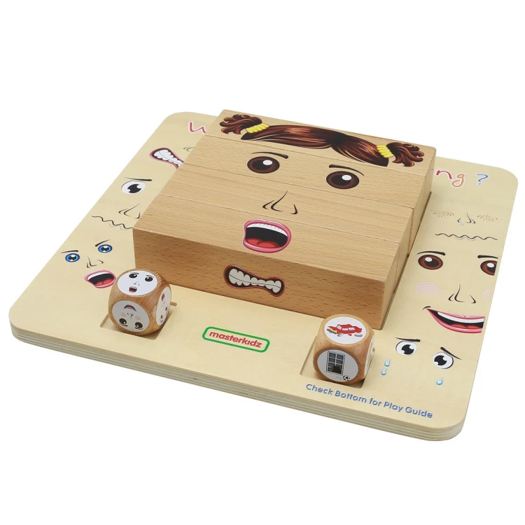 Etykieta i logo na opakowaniu zestawu Nauka Emocji, czytelne oznaczenie Montessori i informacje producenta