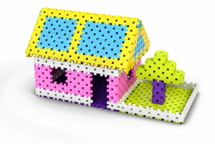 Budowla 3D z klocków Meli Basic Pink — pokaz możliwości przestrzennych konstrukcji z wafli