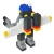 Detal elementów zestawu Bricks Robot — różne kształty i kolory części przeznaczonych do konstrukcji