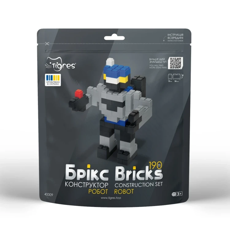 Zbliżenie na ruchome części modelu robota z zestawu Bricks Robot, pokazujące możliwości modyfikacji