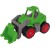 BIG Power Worker Mini Traktor 54 — frontowy widok drewnianego traktorka z detalami kół i kabiny
