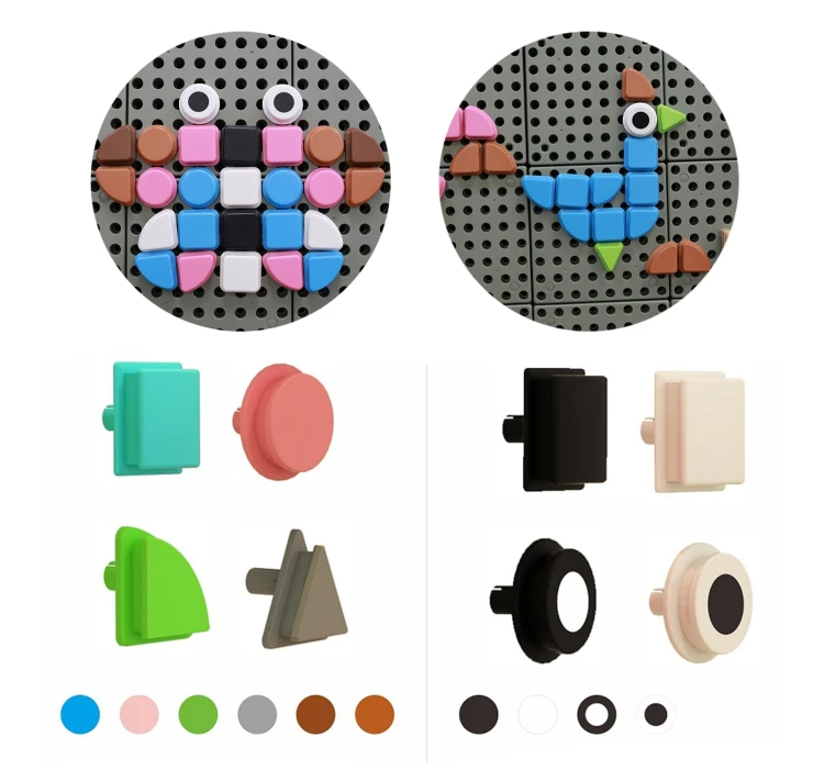 MASTERKIDZ Zestaw Kołeczki 64szt 55 — kompletny widok kolorowych figur geometrycznych na jasnym tle