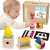 TOOKY TOY Box Pudełko XXL Montessori 6w1 — widok z góry na kolorowe elementy sensoryczne.