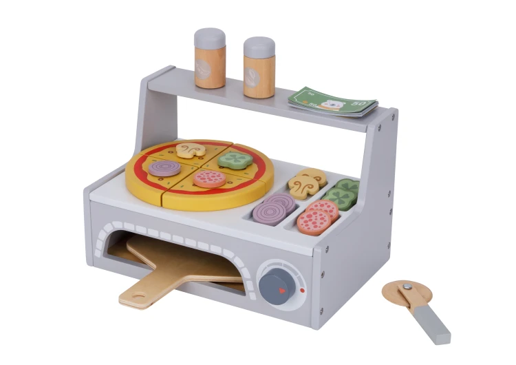 Rozłożone elementy drewniane Piec do Pizzy TOOKY TOY 51 — widoczne łączenia i wykończenia