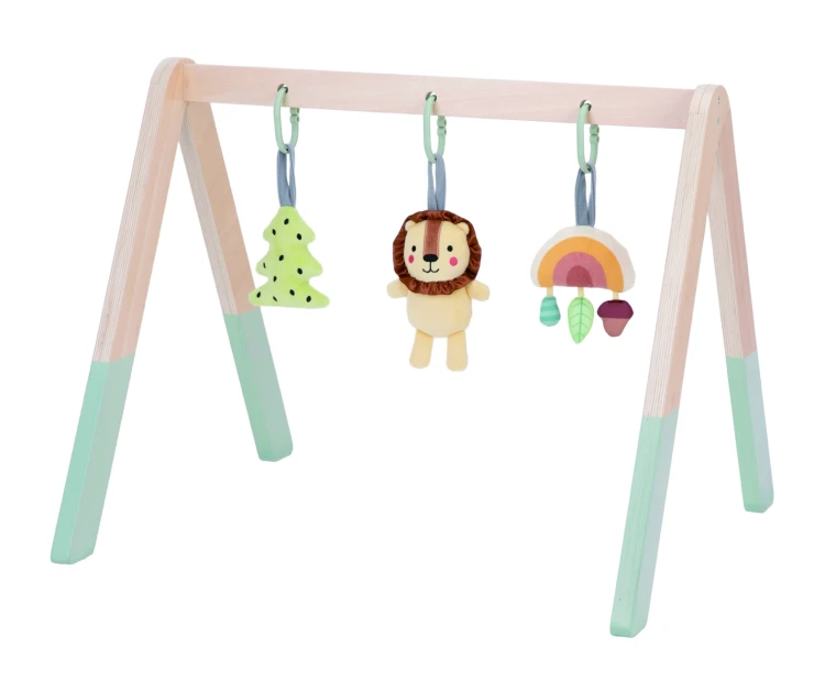 Zbliżenie mechanizmu zawieszenia Baby Gym TOOKY TOY — haczyk i łączenie pętli widoczne z bliska