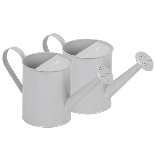 CLASSIC WORLD EDU metalowe konewki 2 szt. — widok zestawu w pastelowych kolorach z uchwytami i nalewakami