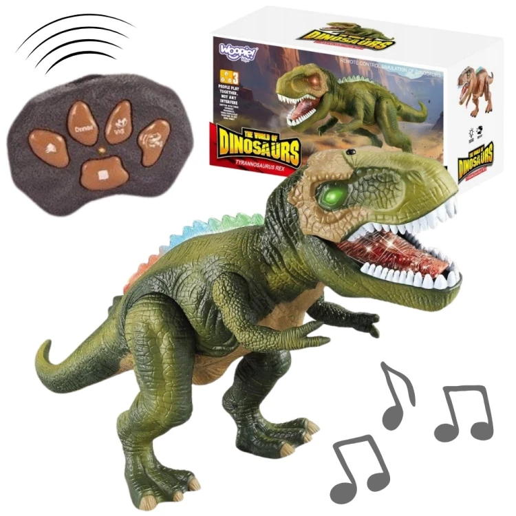 WOOPIE Dinozaur zdalnie sterowany RC T-Rex 48 — frontalny widok z otwartą paszczą i detalami