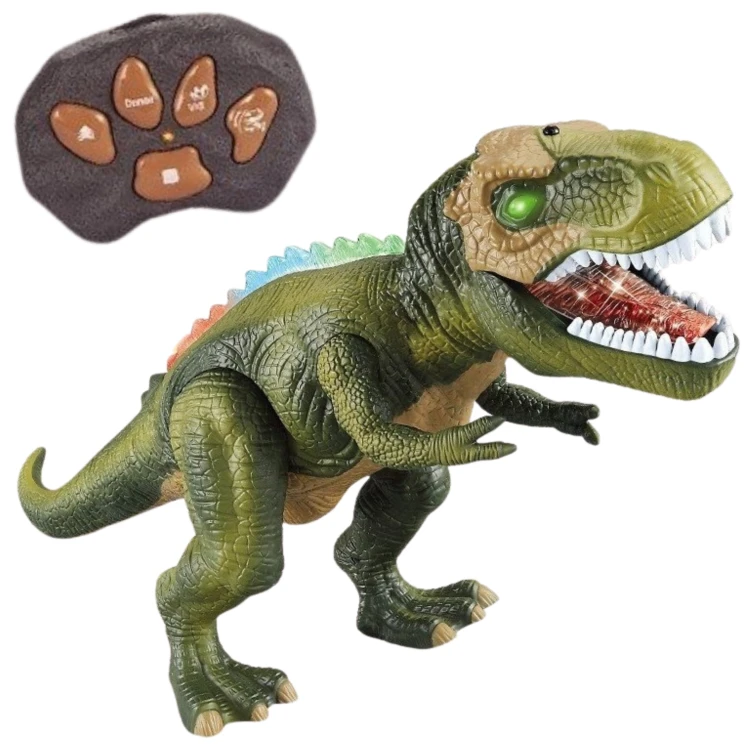 Pilot do sterowania RC obok WOOPIE T-Rex — układ przycisków i proporcje pilota w dłoni