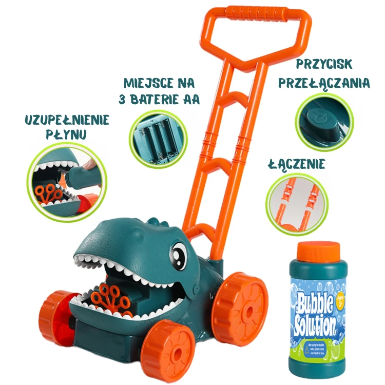 Instrukcja montażu w zbliżeniu — ilustracje krok po kroku dla kosiarki WOOPIE oraz rozmieszczenie części