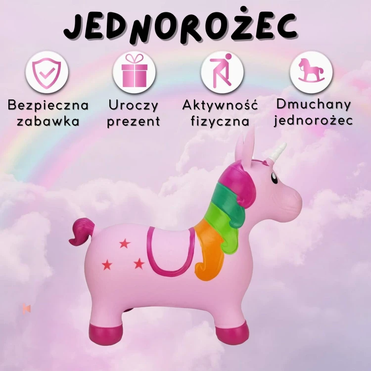 Dołączona pompka obok skoczka gumowego WOOPIE — zdjęcie prezentuje akcesorium do napompowania zestawu i końcówkę