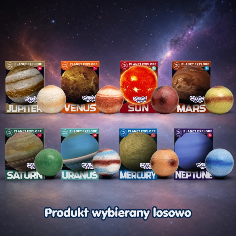 Dziecko wydrążające blok w zestawie Kopalnia Minerałów WOOPIE — narzędzie w dłoni i wyłaniający się minerał