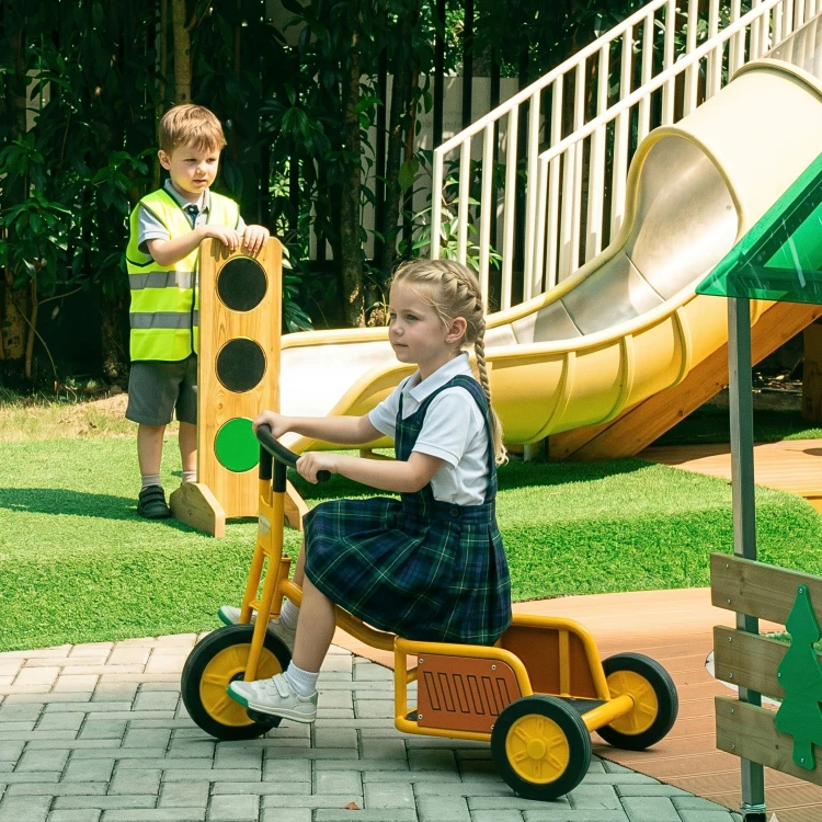 Tył sygnalizatora CLASSIC WORLD EDU — widoczne łączenia drewniane, elementy montażowe i estetyczne krawędzie