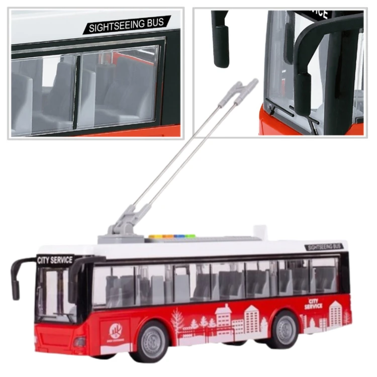 Zbliżenie przedniego panelu Trolejbusu WOOPIE — reflektory, kratownica i wykończenie lakieru w skali 1:16