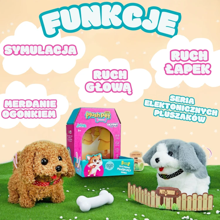 Zbliżenie na łapki pluszaka Woopie Pudel — miękki włos, przeszycia i faktura materiału wyraźnie widoczne