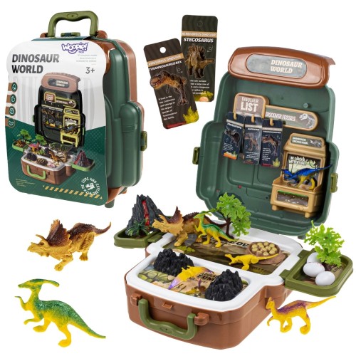 WOOPIE Walizka Dinosaur World — edukacyjny zestaw odkrywcy z kolorowymi figurkami i akcesoriami w walizce