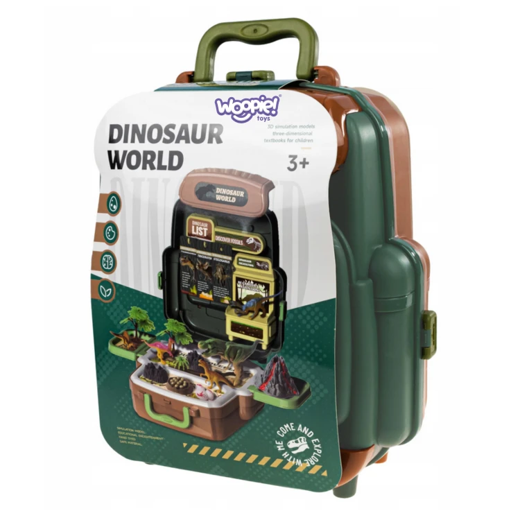 Przegrody wewnątrz walizki WOOPIE Dinosaur World — uporządkowane miejsce na figurki i przechowywanie akcesoriów