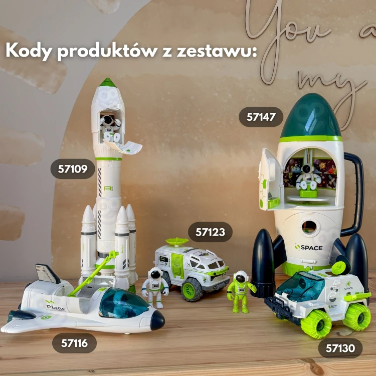 Interaktywne elementy Space Set WOOPIE — przyciski świetlne i panel dźwiękowy uchwycone z bliska