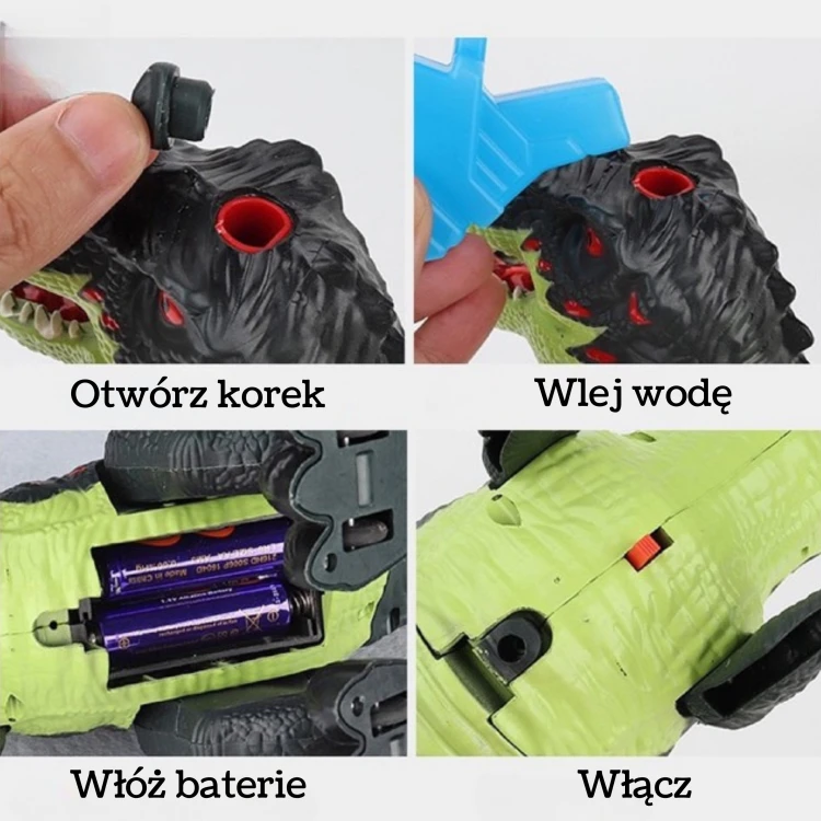 Widok z góry na figurę Tyrannosaurus WOOPIE — pełna sylwetka, proporcje i kolorystyka modelu