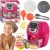 WOOPIE Air Fryer — interaktywna frytkownica dla małych kucharzy, frontowy widok z otwartą komorą i akcesoriami