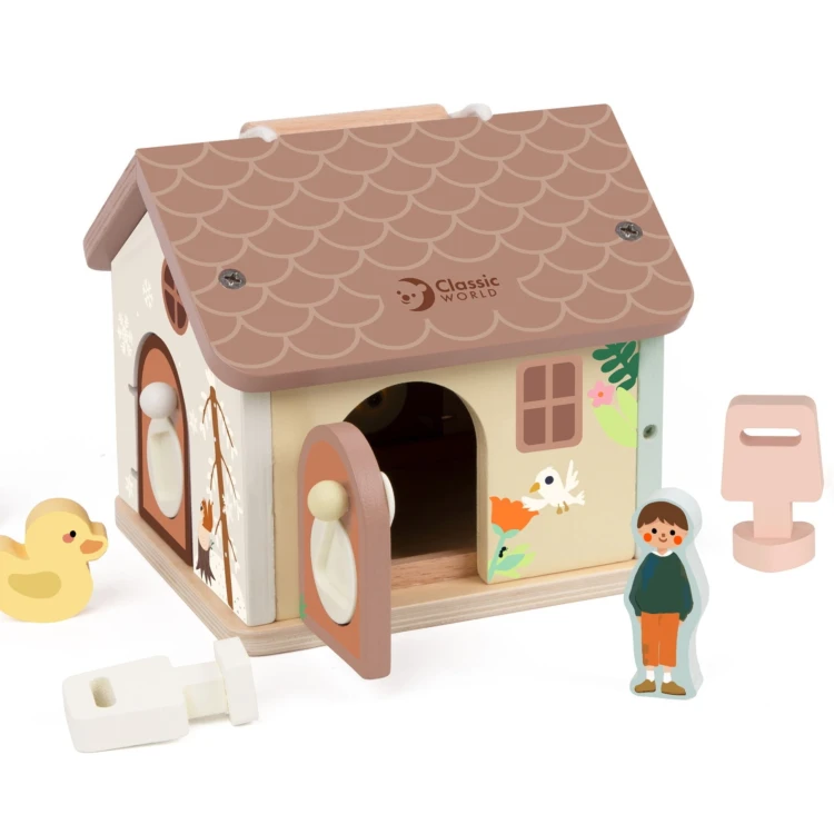 Domek CLASSIC WORLD w opakowaniu — komplet 11 el. gotowy do zabawy i nauki podstawowych funkcji