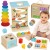Pudełko Box 6w1 WOOPIE GREEN — komplet drewnianych zabawek Montessori w poręcznym organizerze